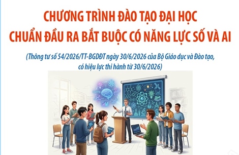 Chương trình đào tạo đại học: Chuẩn đầu ra bắt buộc có năng lực số và AI
