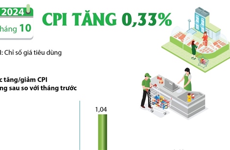 CPI tháng 10/2024 tăng 0,33%