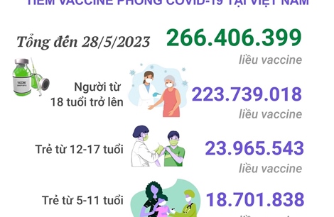 Tình hình tiêm vaccine phòng COVID-19 tính đến hết ngày 28/5/2023