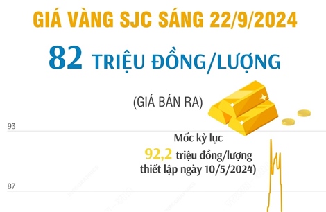 Giá vàng SJC sáng 22/9/2024: Vàng nhẫn trên 80 triệu đồng/lượng