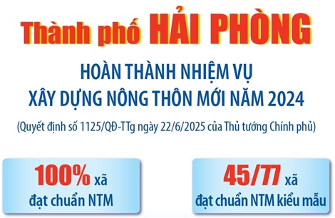Thành phố Hải Phòng hoàn thành nhiệm vụ xây dựng nông thôn mới năm 2024