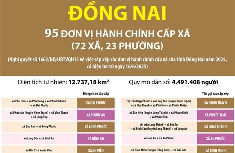 Thông tin chi tiết sắp xếp các đơn vị hành chính cấp xã của tỉnh Đồng Nai
