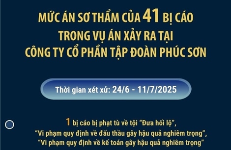 Mức án của 41 bị cáo trong vụ án xảy ra tại Công ty cổ phần Tập đoàn Phúc Sơn