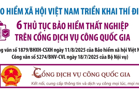 Bảo hiểm xã hội Việt Nam triển khai thí điểm 6 thủ tục bảo hiểm thất nghiệp trên Cổng Dịch vụ công quốc gia
