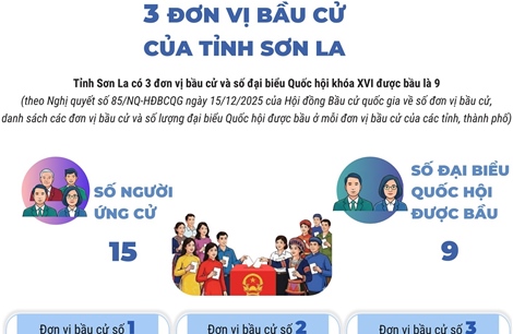 3 đơn vị bầu cử của tỉnh Sơn La
