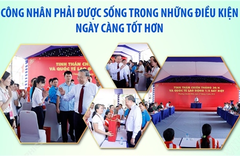 Tổng Bí thư, Chủ tịch nước Tô Lâm: Công nhân phải được sống trong những điều kiện ngày càng tốt hơn
