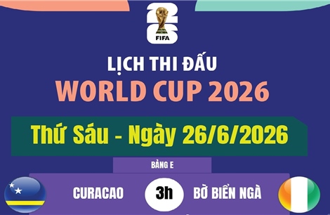 Lịch thi đấu World Cup 2026 ngày 26/6
