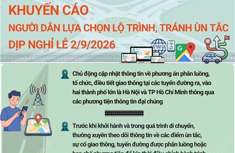 Khuyến cáo người dân lựa chọn lộ trình, tránh ùn tắc dịp nghỉ lễ 2/9