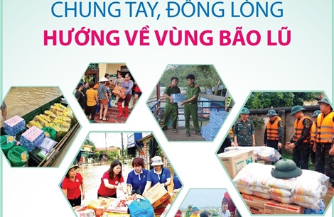 Chung tay, đồng lòng hướng về vùng bão lũ