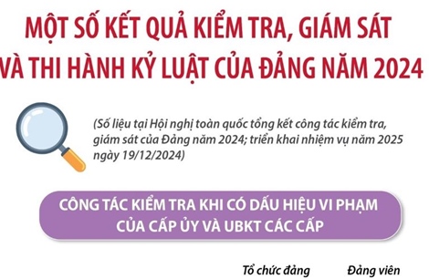 Một số kết quả kiểm tra, giám sát và thi hành kỷ luật của Đảng năm 2024