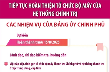 Tiếp tục hoàn thiện tổ chức bộ máy của hệ thống chính trị: Các nhiệm vụ của Đảng ủy Chính phủ