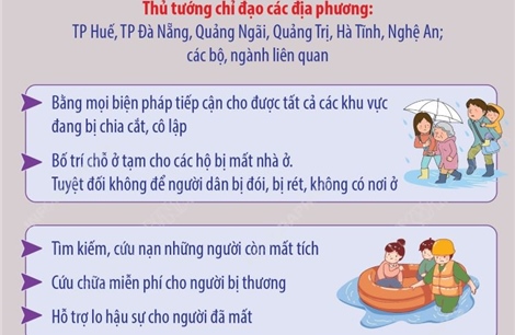Công điện thứ 3 của Thủ tướng về khắc phục hậu quả mưa lũ tại khu vực Trung Bộ
