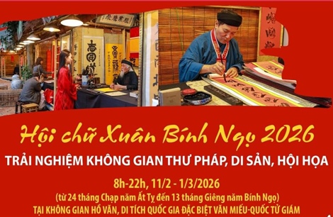 Hội chữ Xuân Bính Ngọ 2026: Trải nghiệm không gian thư pháp, di sản, hội họa