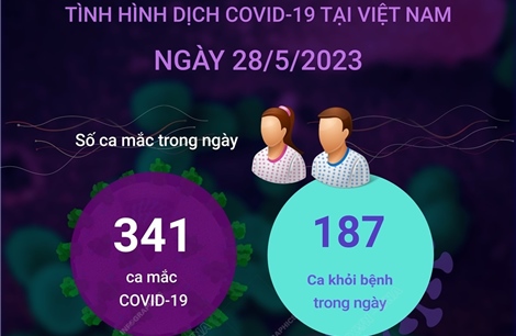 Ngày 28/5/2023: Cả nước ghi nhận 341 ca COVID-19 mới, 187 F0 khỏi bệnh