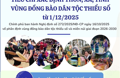 Tiêu chí xác định thôn, xã, tỉnh vùng đồng bào dân tộc thiểu số từ 1/12/2025