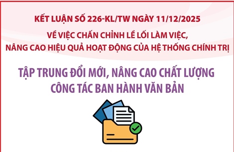 Kết luận số 226-KL/TW: Tập trung đổi mới, nâng cao chất lượng công tác ban hành văn bản