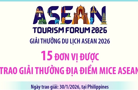 15 đơn vị được trao giải thưởng Địa điểm MICE ASEAN