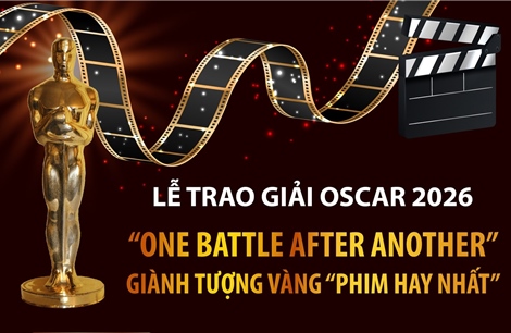 Lễ trao giải Oscar 2026: 'One Battle After Another' giành tượng vàng 'Phim hay nhất'