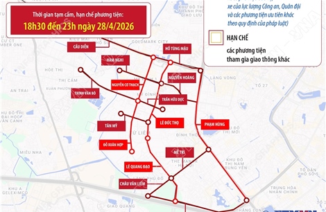 Phân luồng giao thông phục vụ Chương trình nghệ thuật chính luận “Âm vang Tổ quốc”