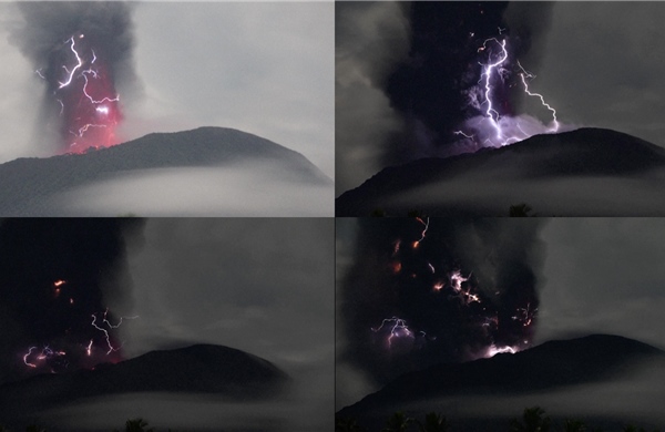Indonesia: Núi Ibu phun trào tạo ra cảnh tượng chưa từng có
