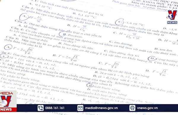 Đề thi nằm trong chương trình lớp 12