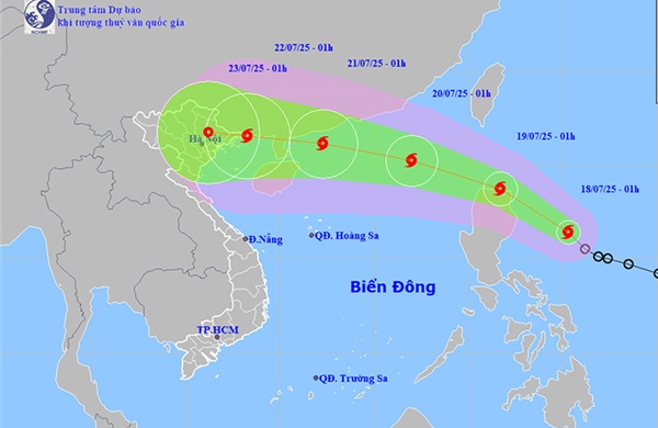 Thời tiết ngày 18/7: Bão Wipha vào Biển Đông