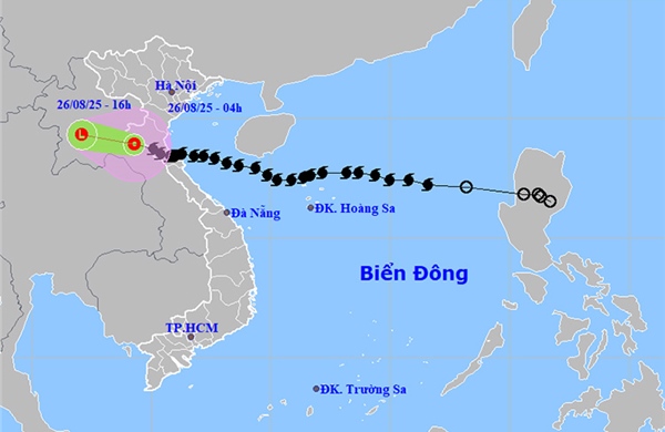Thời tiết ngày 26/8: Bão số 5 suy yếu thành áp thấp nhiệt đới, Bắc Bộ và Bắc Trung Bộ mưa lớn