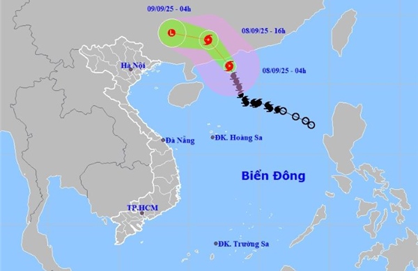 Thời tiết ngày 8/9: Bão số 7 đi vào đất liền Trung Quốc, Bắc Bộ tiếp tục đề phòng mưa dông