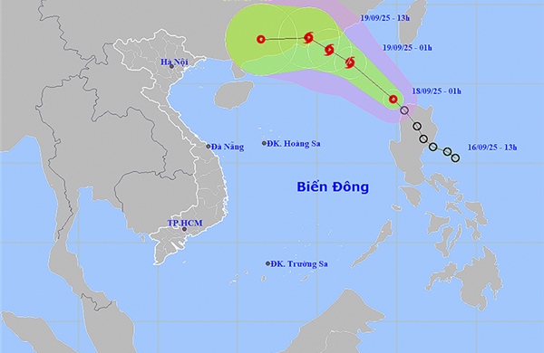 Thời tiết ngày 18/9: Áp thấp nhiệt đới tiến vào Biển Đông