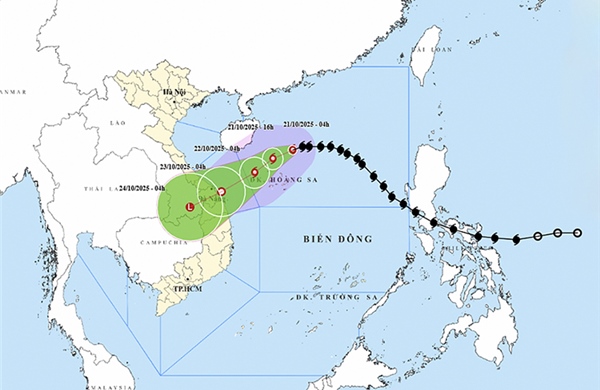 Thời tiết ngày 21/10: Bão số 12 mạnh cấp 10 hướng vào miền Trung