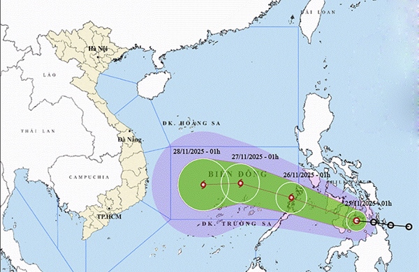 Thời tiết ngày 25/11: Không khí lạnh tăng cường, áp thấp nhiệt đới hướng vào Biển Đông, biển động mạnh