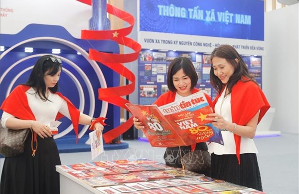Ấn tượng Khu trưng bày của TTXVN tại Triển lãm thành tựu Đất nước