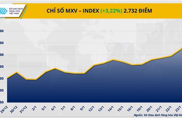 Dòng tiền đổ mạnh, MXV-Index lập đỉnh cao mới