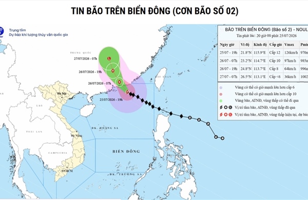 Bão số 2 giữ cường độ, tiếp tục đổi hướng trước khi suy yếu dần