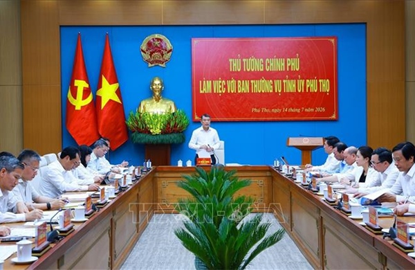 Thủ tướng Lê Minh Hưng làm việc với Ban Thường vụ Tỉnh uỷ Phú Thọ