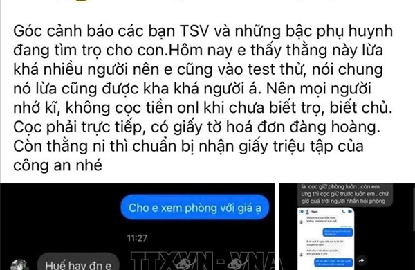 Phản hồi thông tin: Đại học Huế phối hợp xử lý thủ đoạn lừa đảo cho thuê trọ online