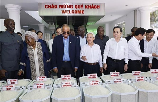 Chủ tịch Quốc hội Trần Thanh Mẫn và Chủ tịch Quốc hội Côte d'Ivoire thăm mô hình phát triển nông nghiệp tại Cần Thơ