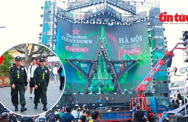Hà Nội: Trận địa pháo hoa và sân khấu Countdown hoành tráng đón năm mới 2026