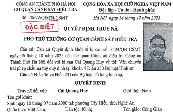 Sắp xét xử vụ án hình sự đối với bị cáo Cái Quang Huy và đồng phạm