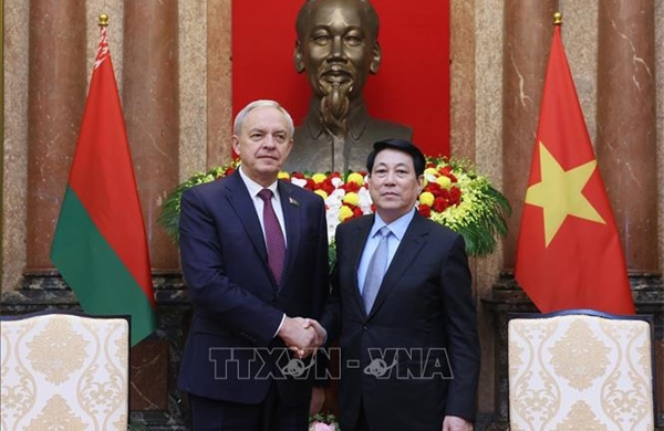 Chủ tịch nước Lương Cường tiếp Chủ tịch Hạ viện Belarus