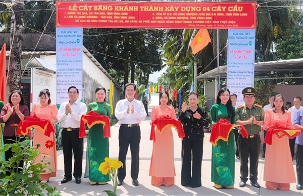 Bộ Công an khánh thành 4 cầu giao thông nông thôn tại Vĩnh Long