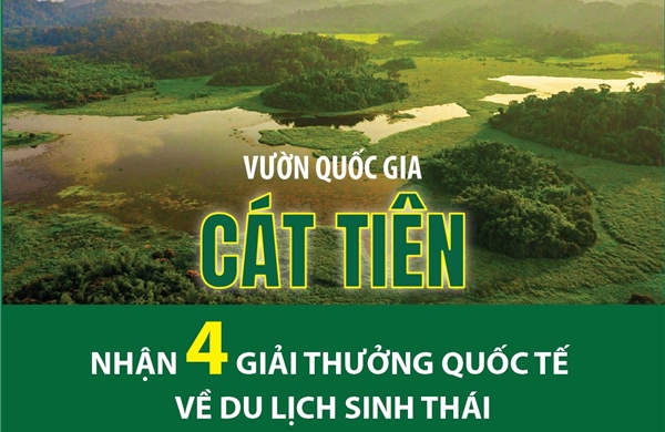 Vườn quốc gia Cát Tiên nhận 4 giải thưởng quốc tế về du lịch sinh thái
