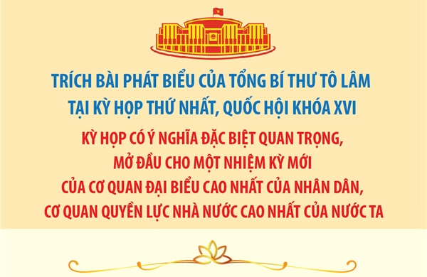 Kỳ họp thứ nhất Quốc hội khóa XVI có ý nghĩa đặc biệt quan trọng