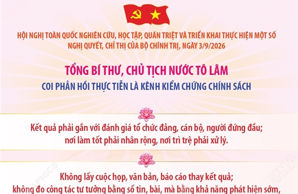 Tổng Bí thư, Chủ tịch nước Tô Lâm: Coi phản hồi thực tiễn là kênh kiểm chứng chính sách