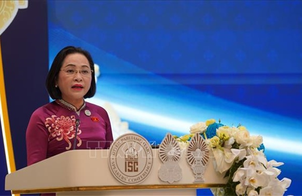 Phó Chủ tịch Quốc hội Nguyễn Thị Thanh phát biểu tại Hội nghị liên Nghị viện cấp Chủ tịch Quốc hội lần thứ hai (ISC-2)