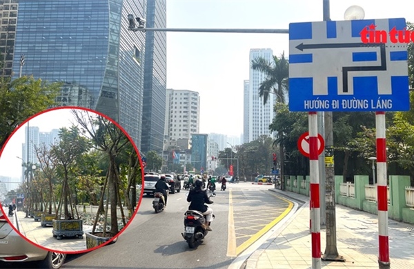 Diện mạo nút giao Lê Văn Lương - Hoàng Minh Giám sau khi xén vỉa hè