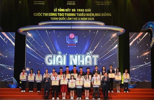 Trao giải cho 105 đề tài Cuộc thi sáng tạo lứa tuổi thanh thiếu niên, nhi đồng 2025