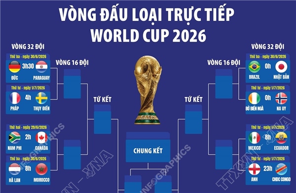 Phân nhánh vòng đấu loại trực tiếp World Cup 2026