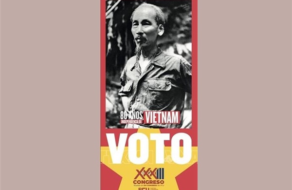 Hình ảnh Chủ tịch Hồ Chí Minh trong phiếu bầu cử Đại hội Đảng Cộng sản Uruguay