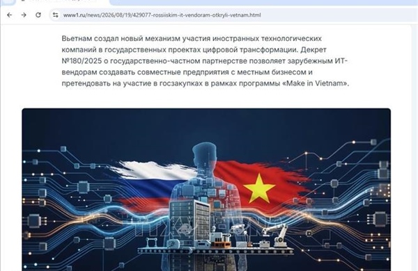 Cơ hội cho doanh nghiệp Nga gia nhập thị trường chuyển đổi số của Việt Nam